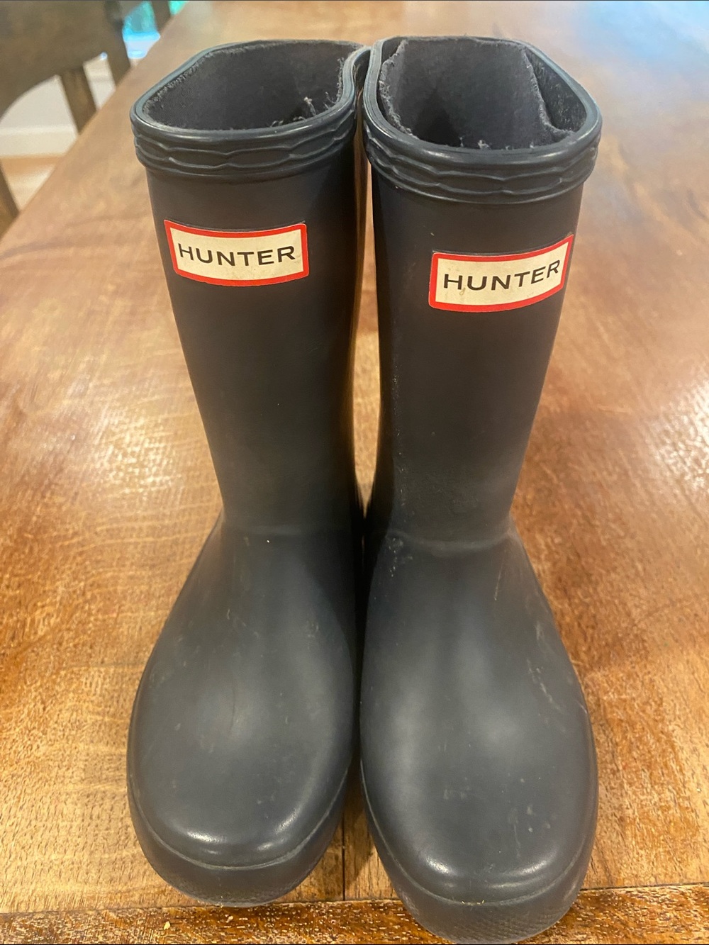 Kids US size 11 navy blue Hunter boots
